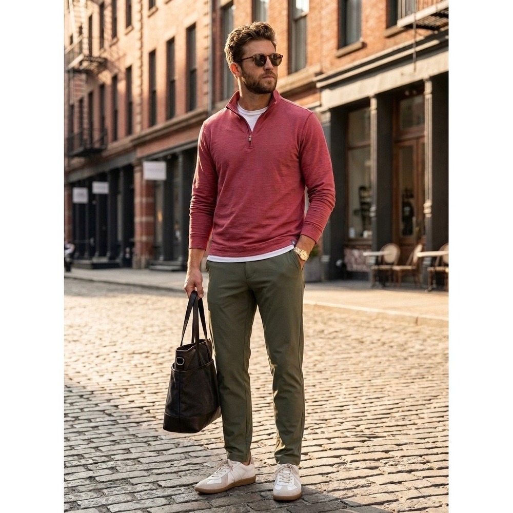 Peter Millar Mens Salmon Pink Quarter Zip Pullover Mf19k26 Size Medium